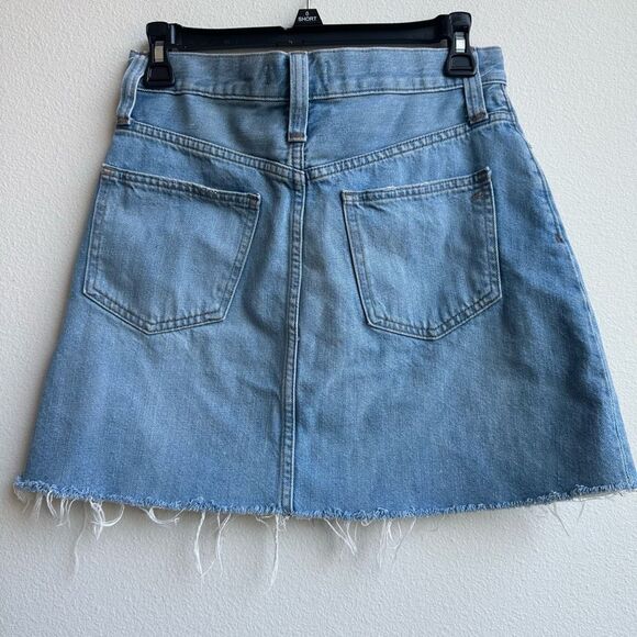 Madewell Rigid Denim A-Line Mini Skirt in Lovell Wash Raw Hem Size 26 A Line - Picture 5 of 8